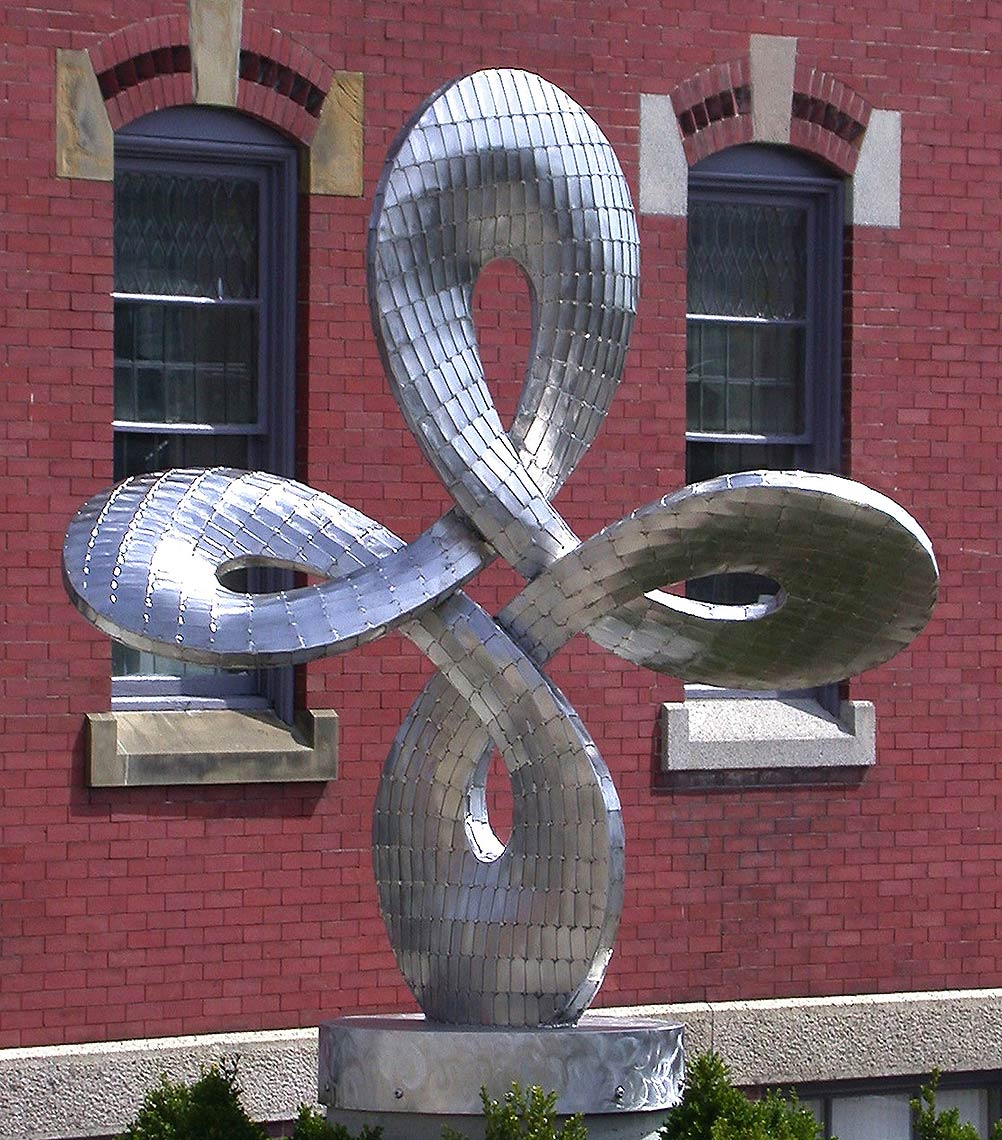 Infinity III a stainless steel sculpture for East Greenwich Rhode Island