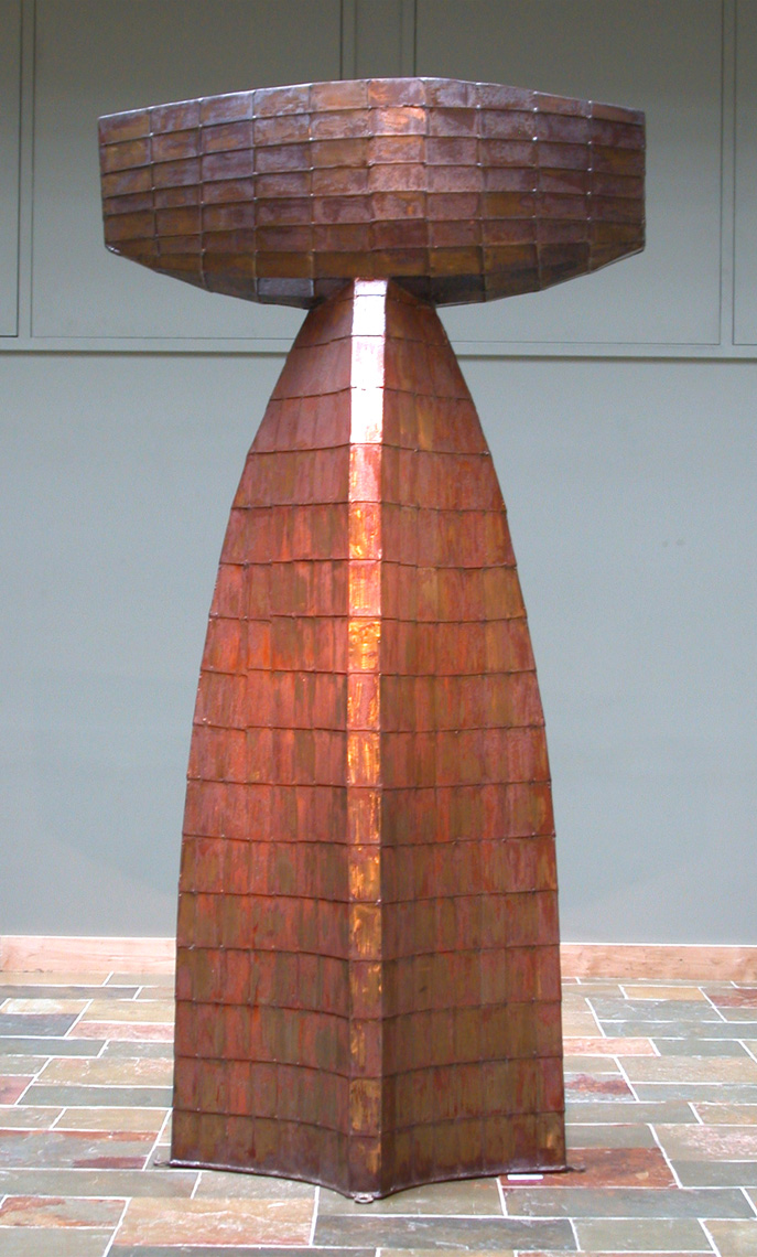 Monogenesis sculpture by Peter Diepenbrock using a shingle style construction