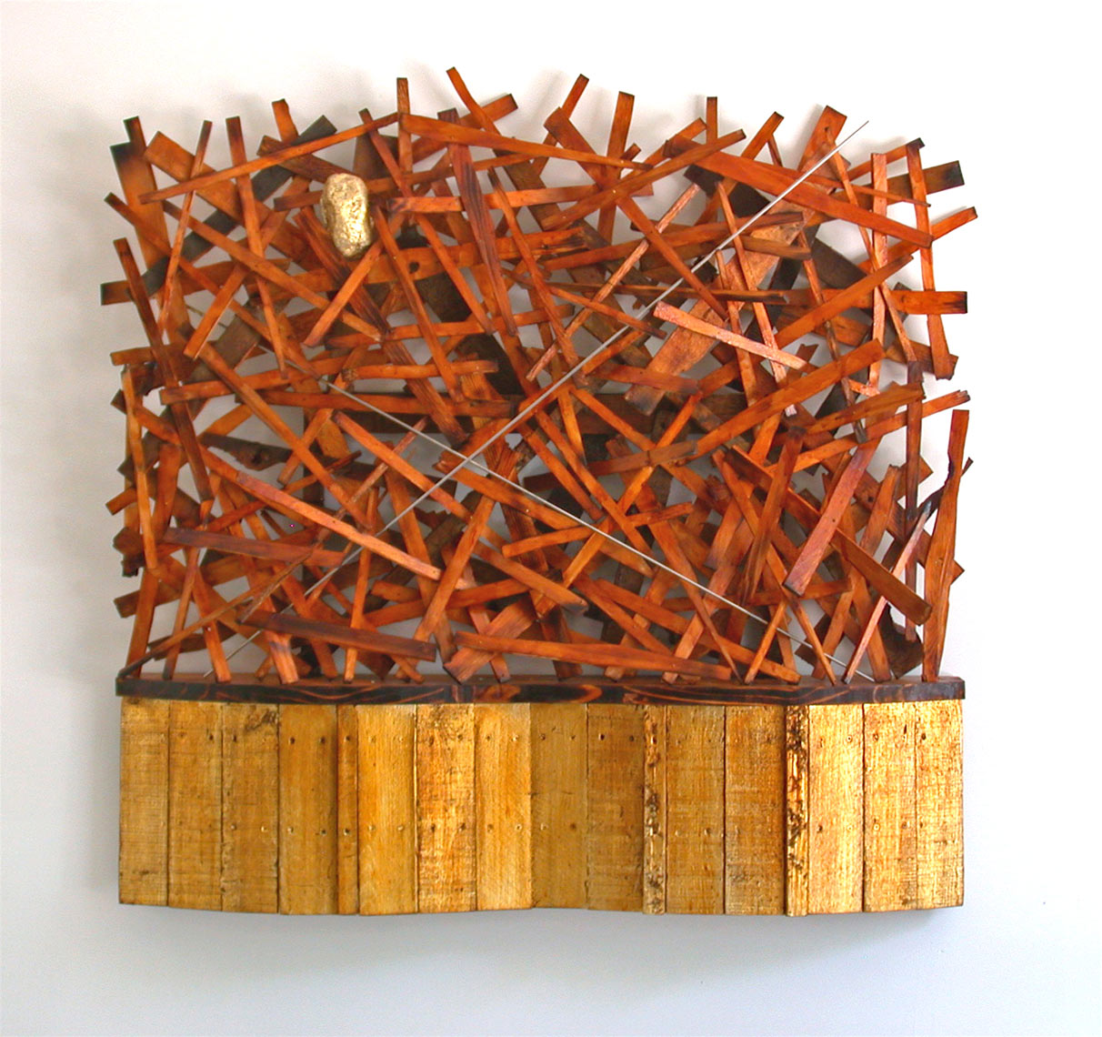 Random-Construction a wall sculpture  in wood by Peter Diepenbrock