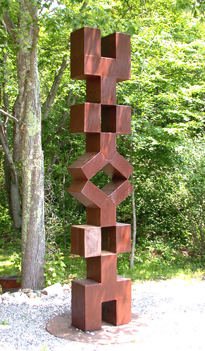 Totem-I in oxidized steel by Peter Diepenbrock