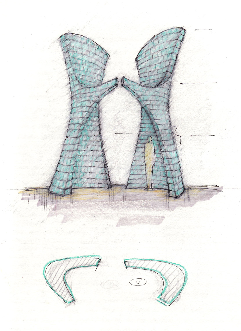 Ark Study pencil and ink drawing by Peter Diepenbrock